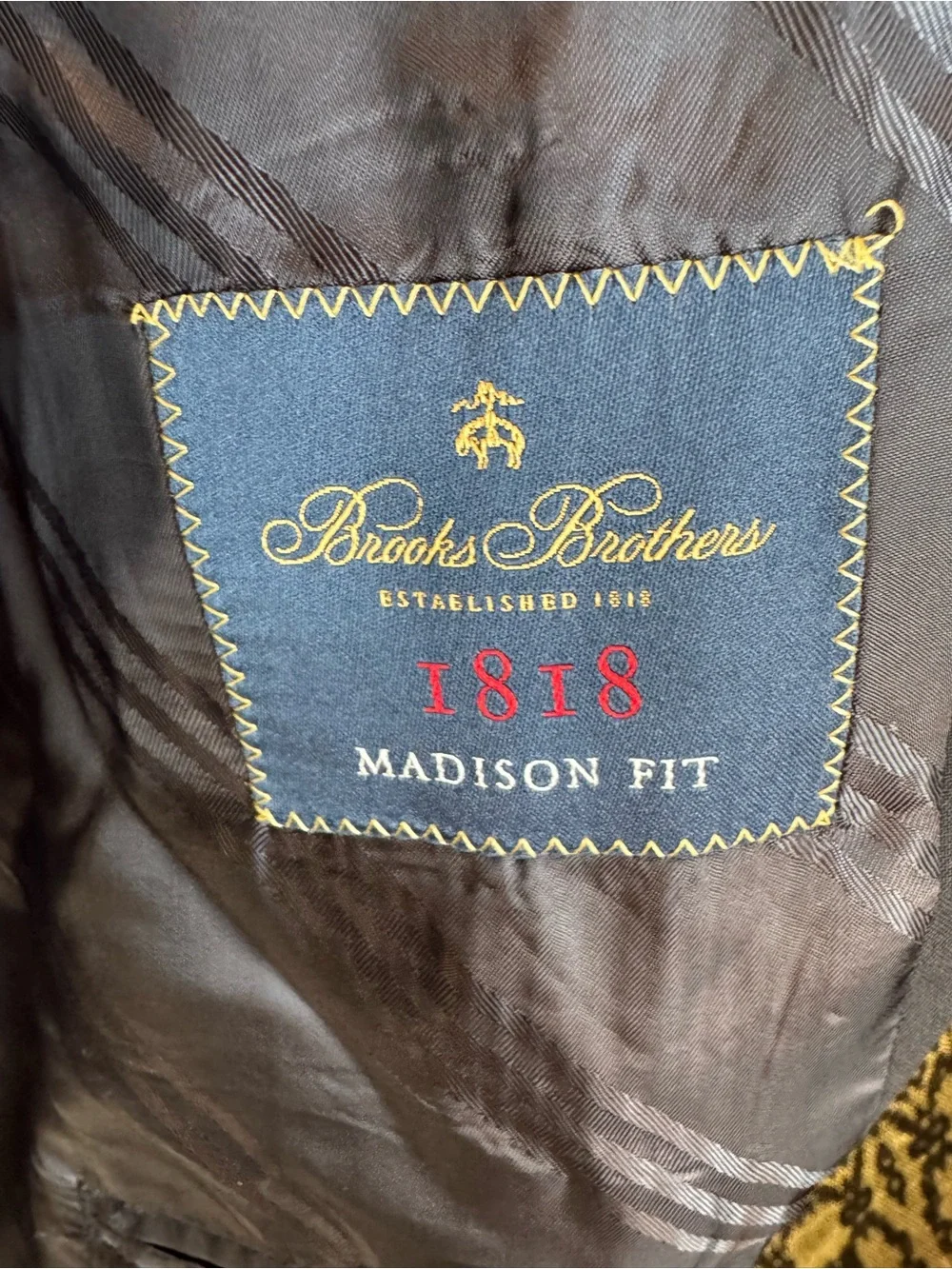 Brooks Brothers 1818 Madison Fit Navy Blazer 52R Italian Wool Gold Buttons